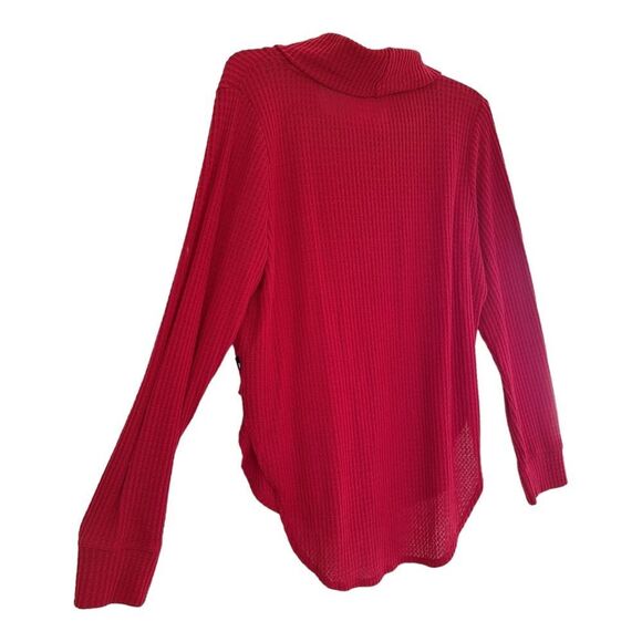 ANDREW MARC SPORT Brushed Waffle Dolphin Hem Turtleneck Top Tunic Cowl Neck XL - Picture 6 of 16